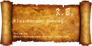 Kleinberger Bercel névjegykártya